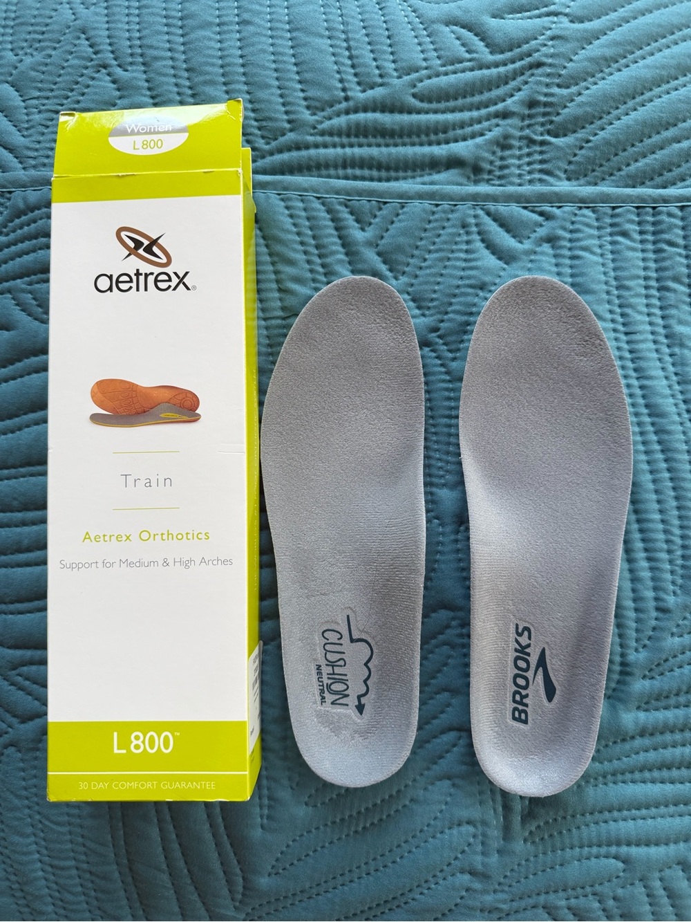 Aetrex Women's Gray Orthotic Insoles - L800 Support size 8